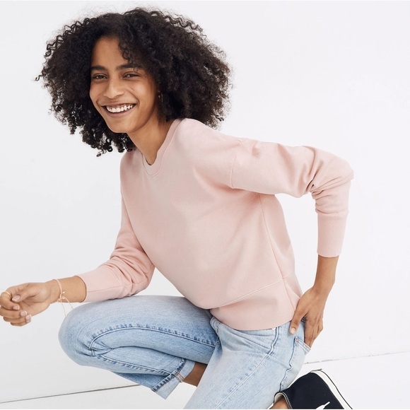 MADEWELL Garment-Dyed Crop Sweatshirt In Forgotten Petal - Picture 2 of 6